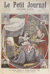 Zarin Alexandra Feodrovna (1872-1918) stillt Großherzogin Olga (1895-1918) auf dem Titelblatt von 